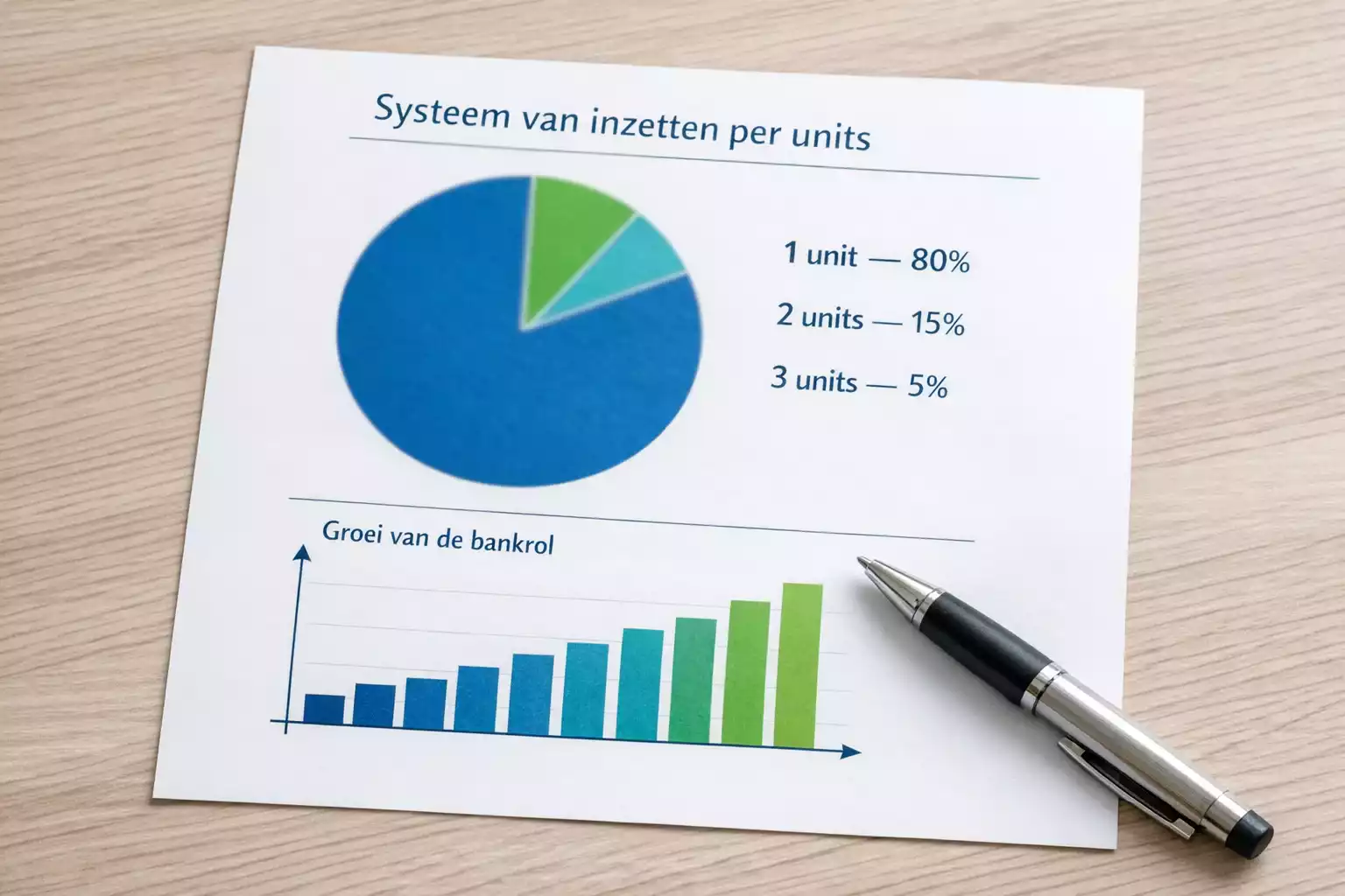 Visuele weergave van het unit systeem met percentages en verhoudingen