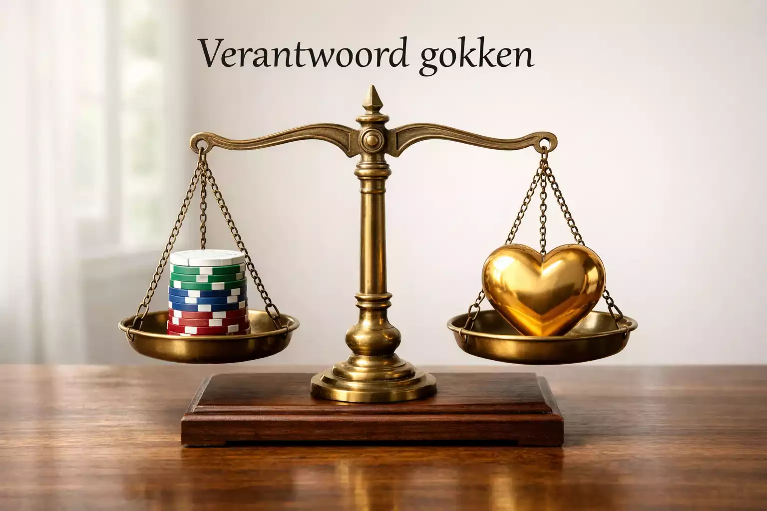Balans symbool dat verantwoord gokken en zelfbeheersing vertegenwoordigt